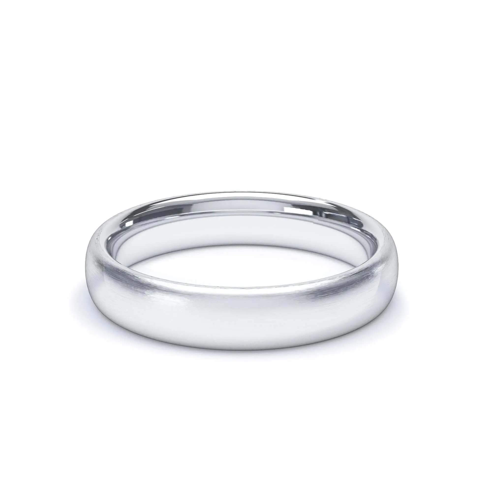 18k White Gold Regular Court Satin Finish Wedding Ring - Elegant & Comfortable Design