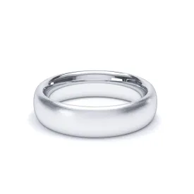 18k White Gold Regular Court Satin Finish Wedding Ring - Elegant & Comfortable Design