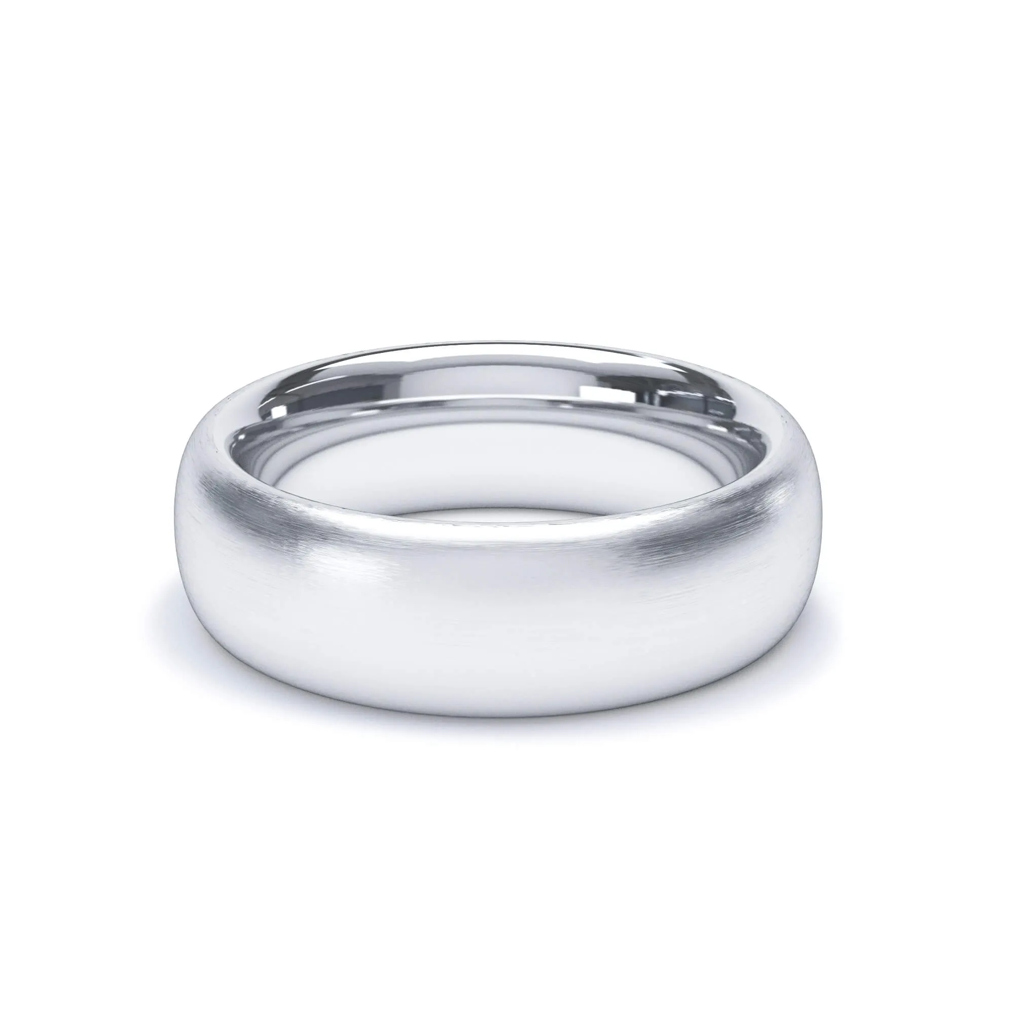 18k White Gold Regular Court Satin Finish Wedding Ring - Elegant & Comfortable Design