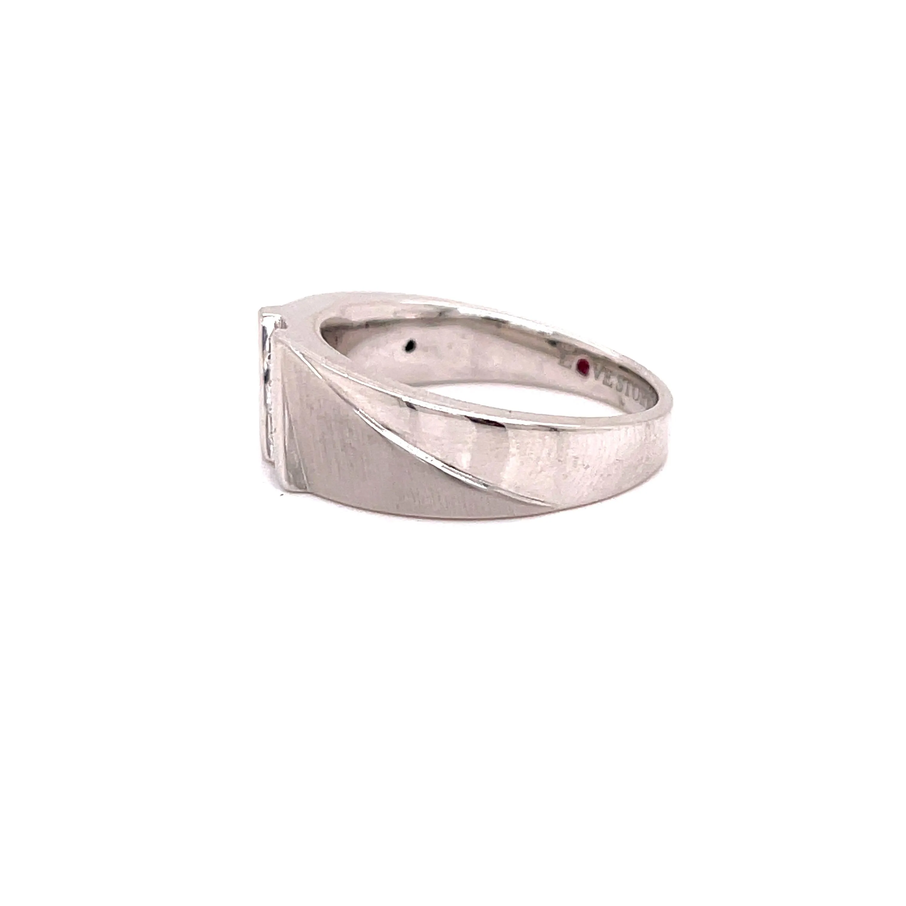 14K Men's Satin 3 Stone Diamond Band