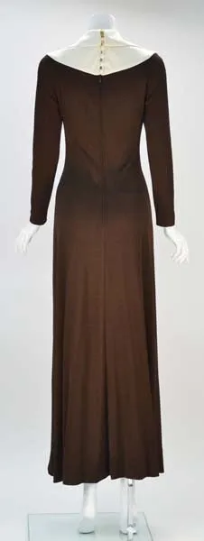 1970s Estevez Color Block Hourglass Dress