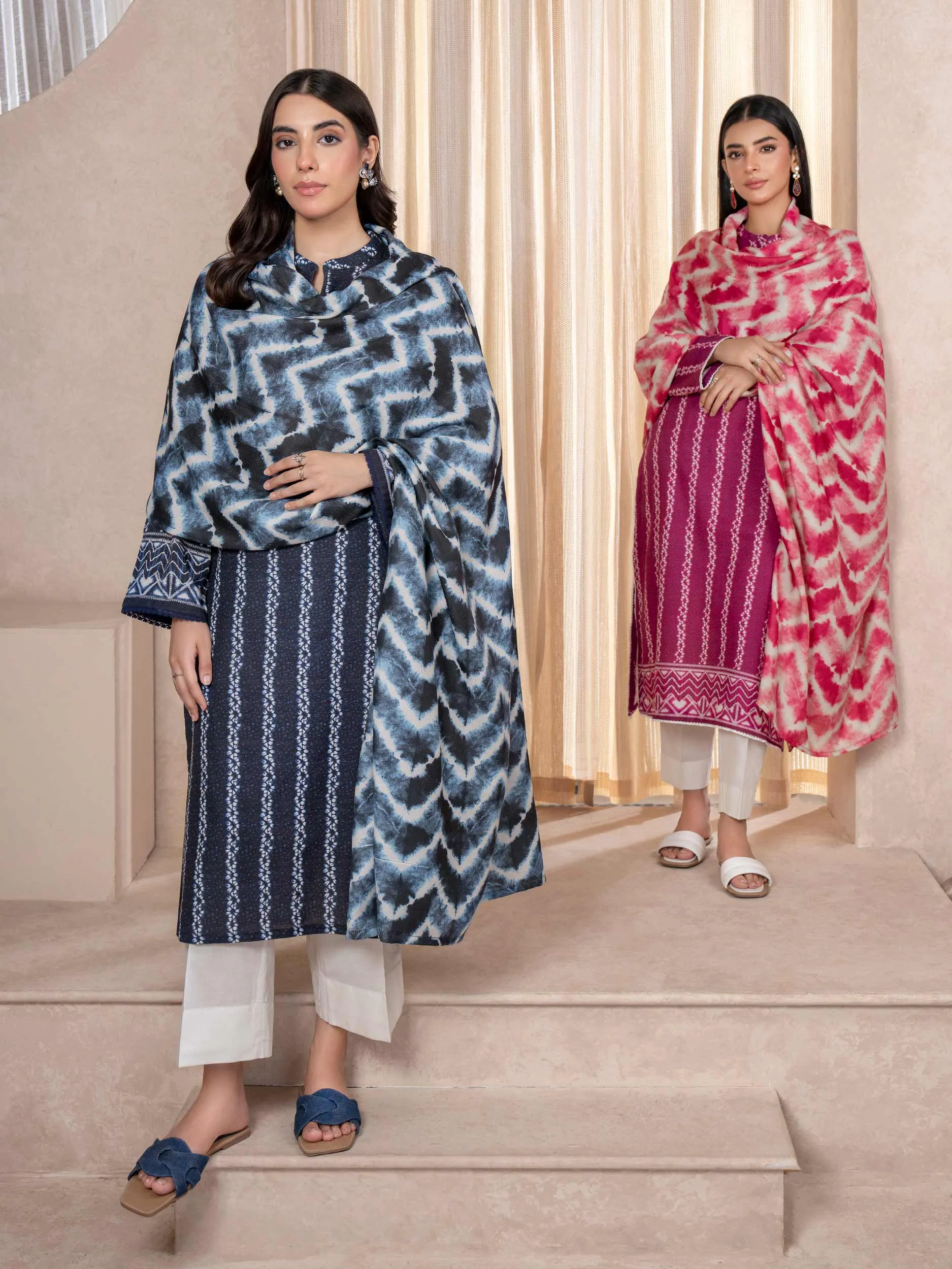 2 Piece Khaddar Suit-Printed (Unstitched)