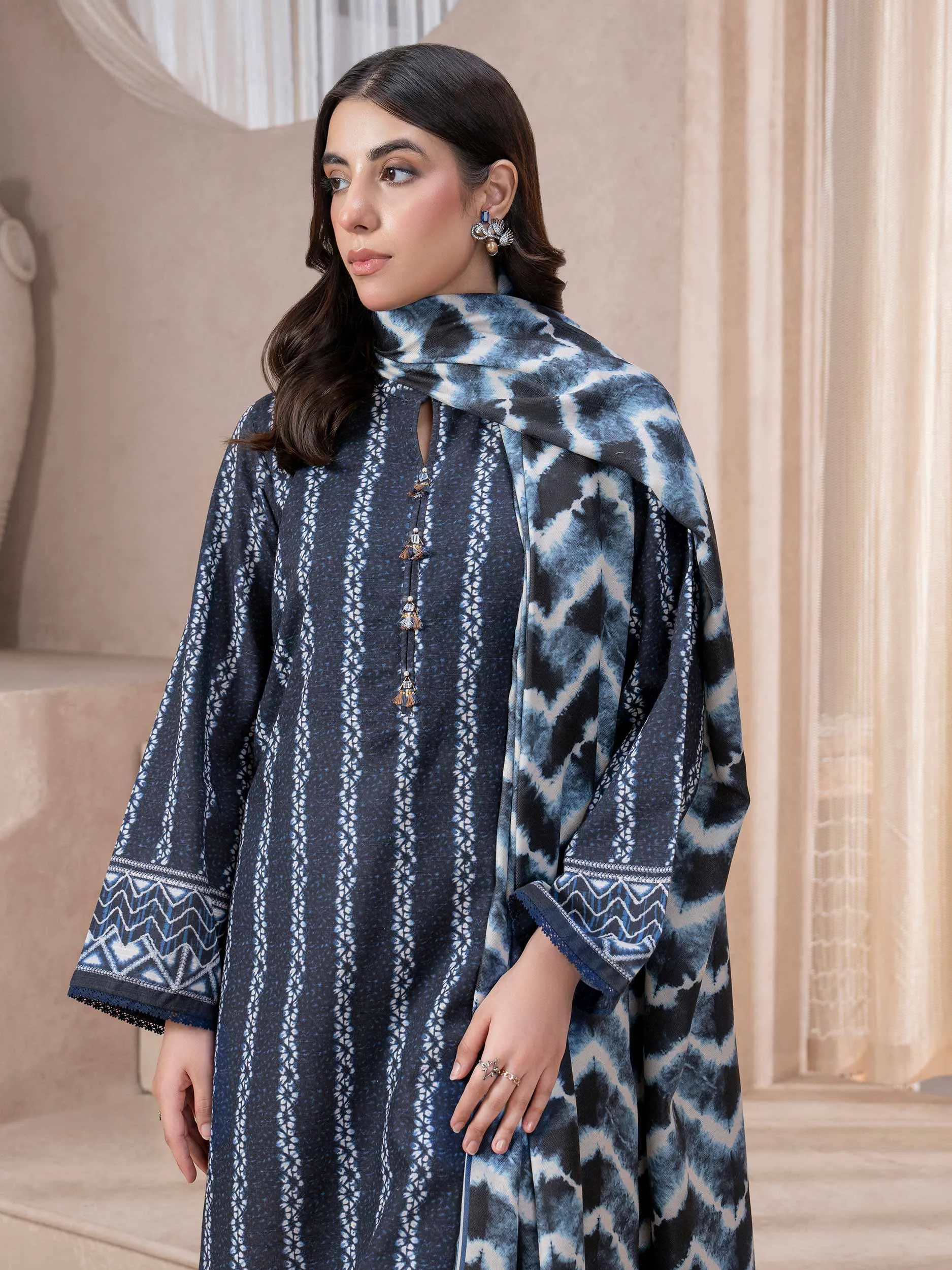 2 Piece Khaddar Suit-Printed (Unstitched)