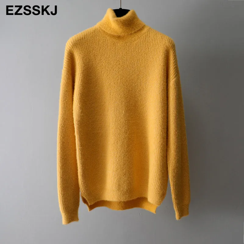 2020 Autumn Winter Oversize Turtlenect Thick Wool Cashmere Sweater Pullovers Women Long Sleeve Femal