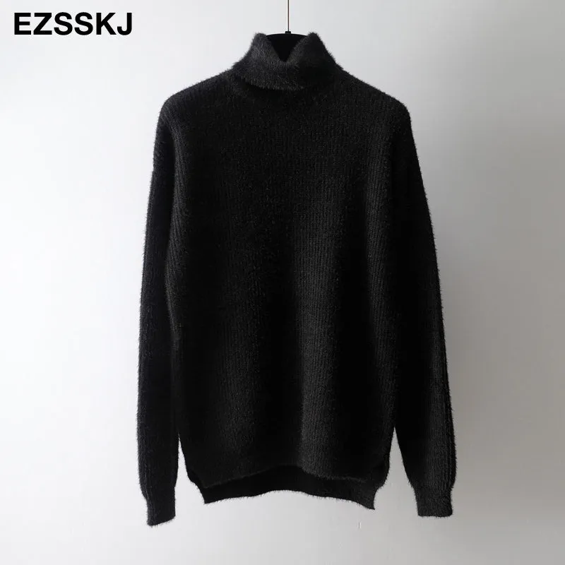 2020 Autumn Winter Oversize Turtlenect Thick Wool Cashmere Sweater Pullovers Women Long Sleeve Femal