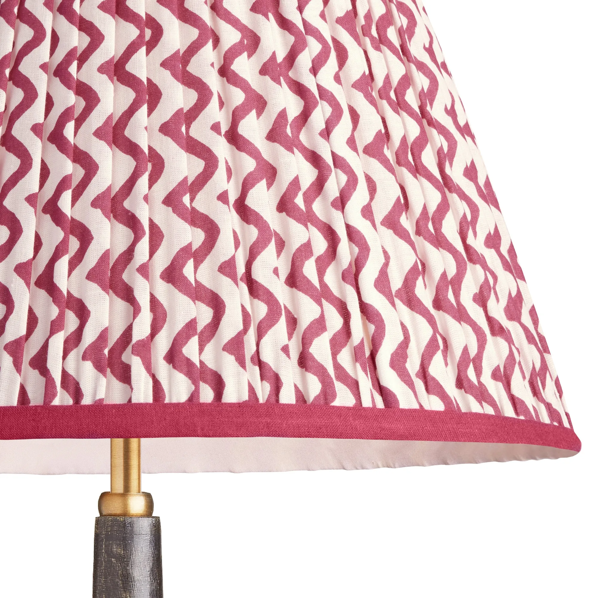 25cm empire lampshade in crimson chevrons with crimson tape