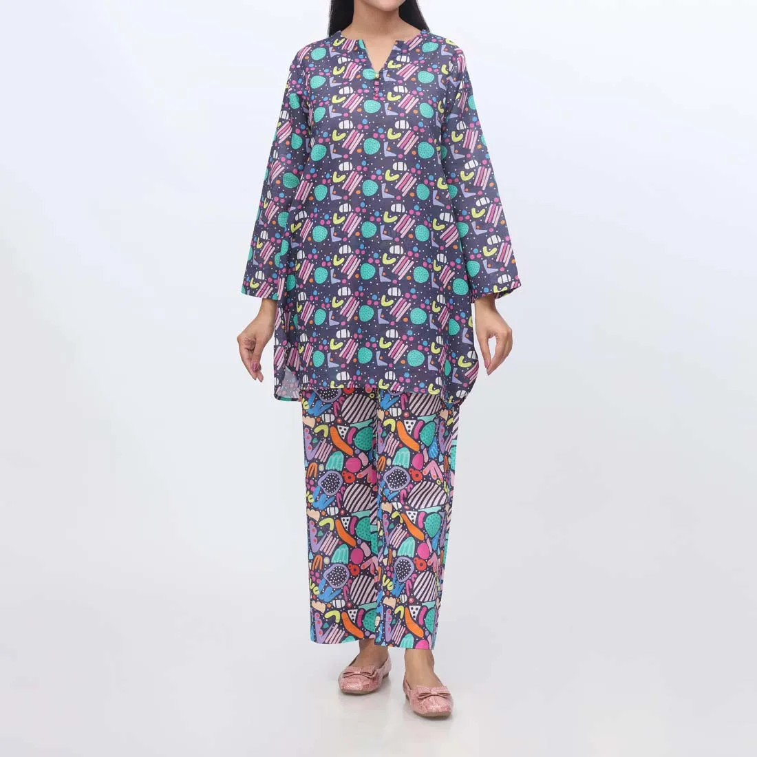 2PC- Printed Khaddar Suit PW9102