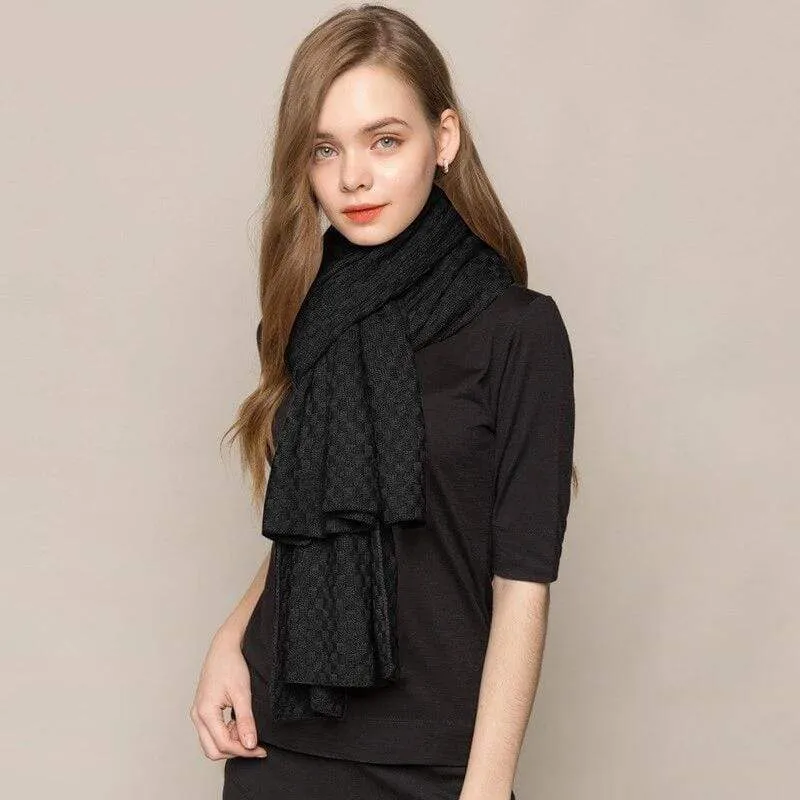 85% Silk 15% Wool Cashmere Women's Warm Long Scarves