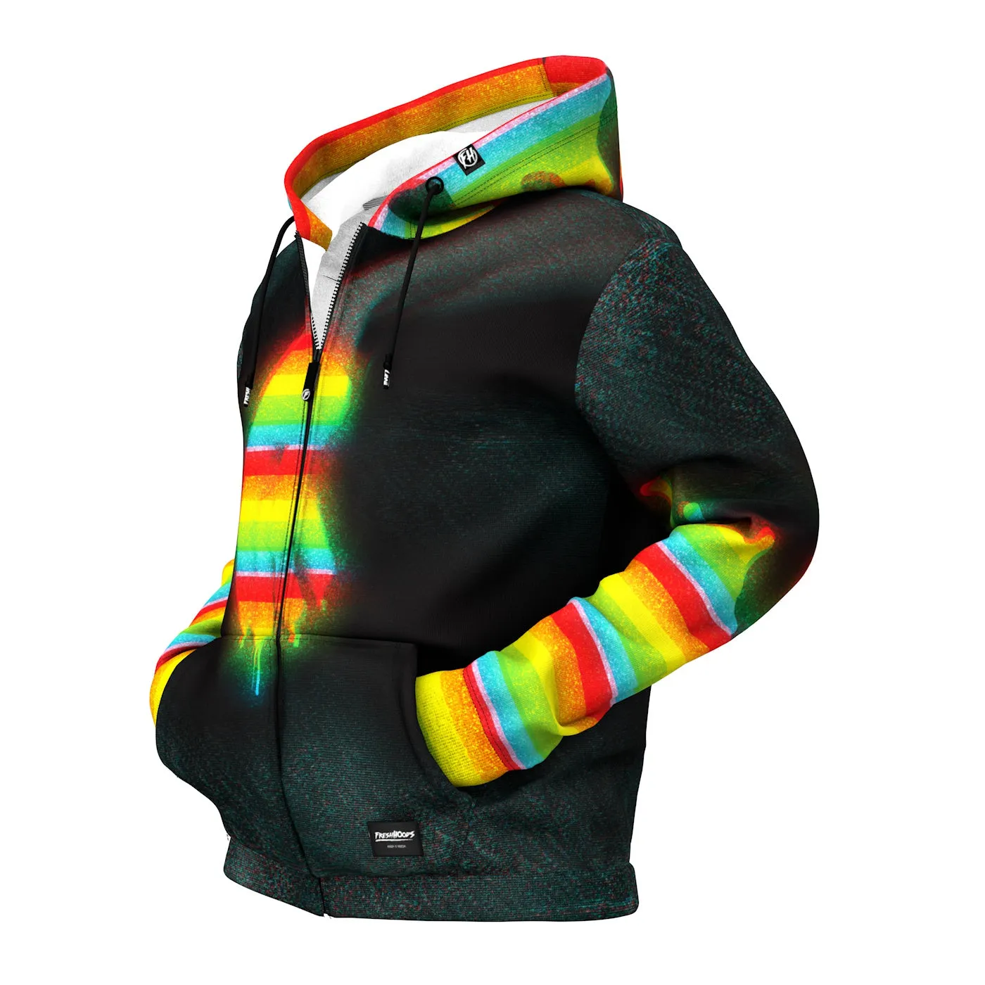 A Handful Rainbow Zip Up Hoodie