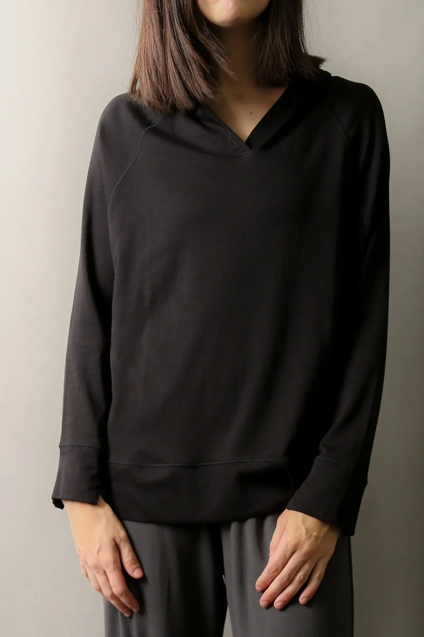 ADDY HOODY IN PIMA COTTON STRETCH IN BLACK