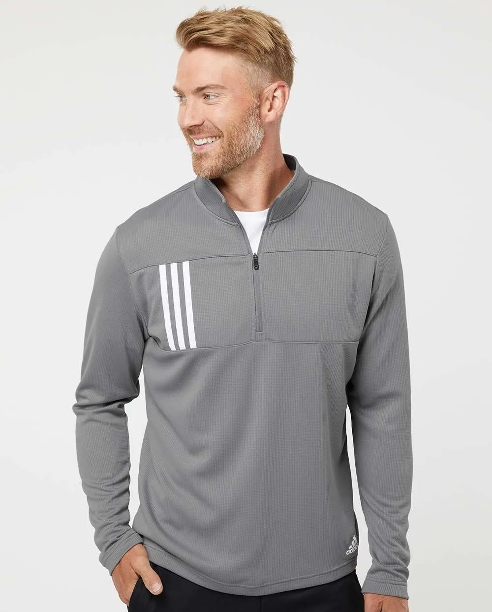 Adidas 3-Stripes Double Knit Quarter-Zip Pullover