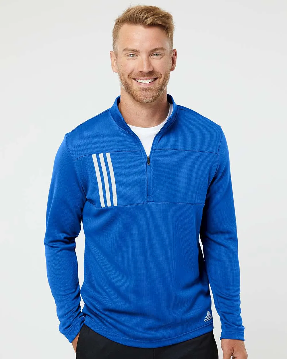 Adidas 3-Stripes Double Knit Quarter-Zip Pullover