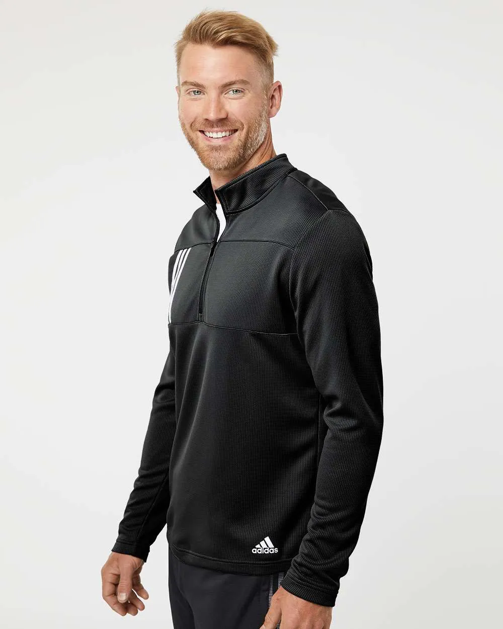 Adidas 3-Stripes Double Knit Quarter-Zip Pullover