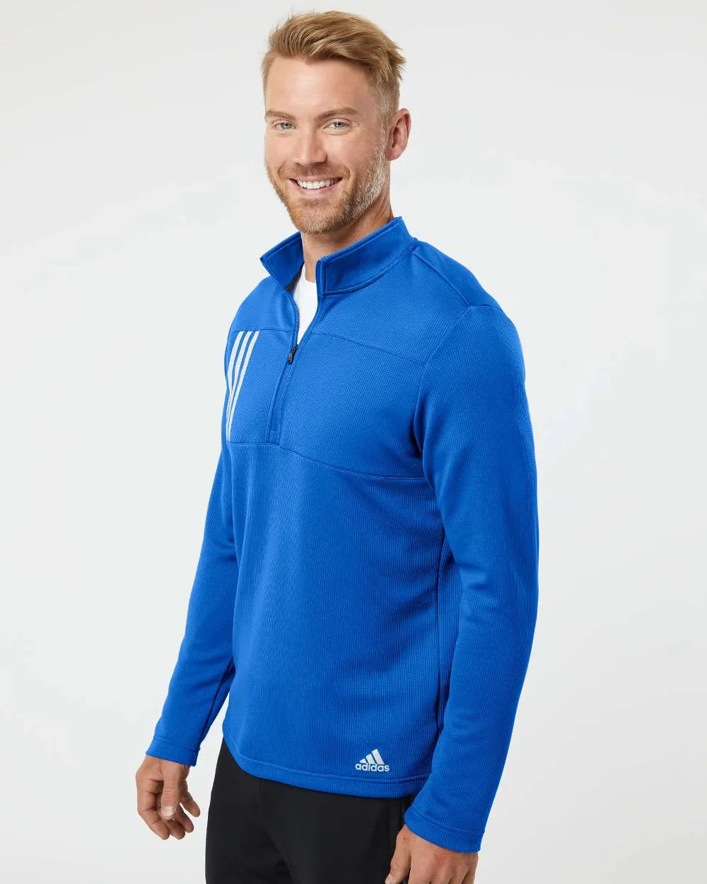 Adidas 3-Stripes Double Knit Quarter-Zip Pullover