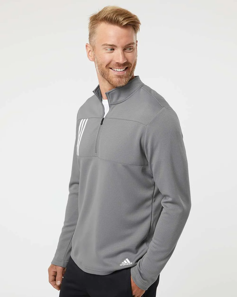 Adidas 3-Stripes Double Knit Quarter-Zip Pullover