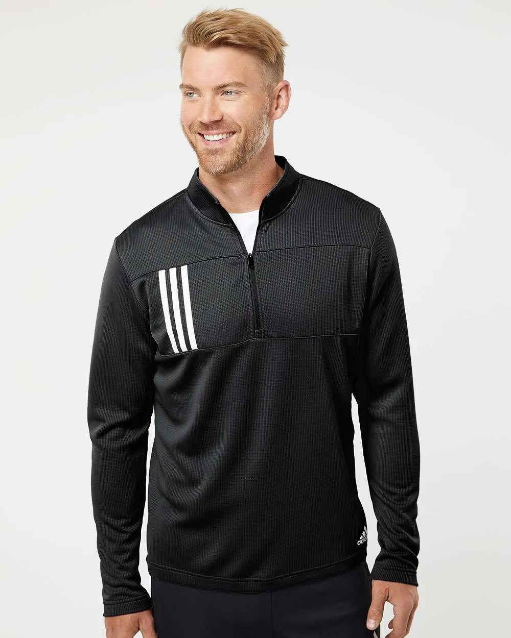 Adidas 3-Stripes Double Knit Quarter-Zip Pullover