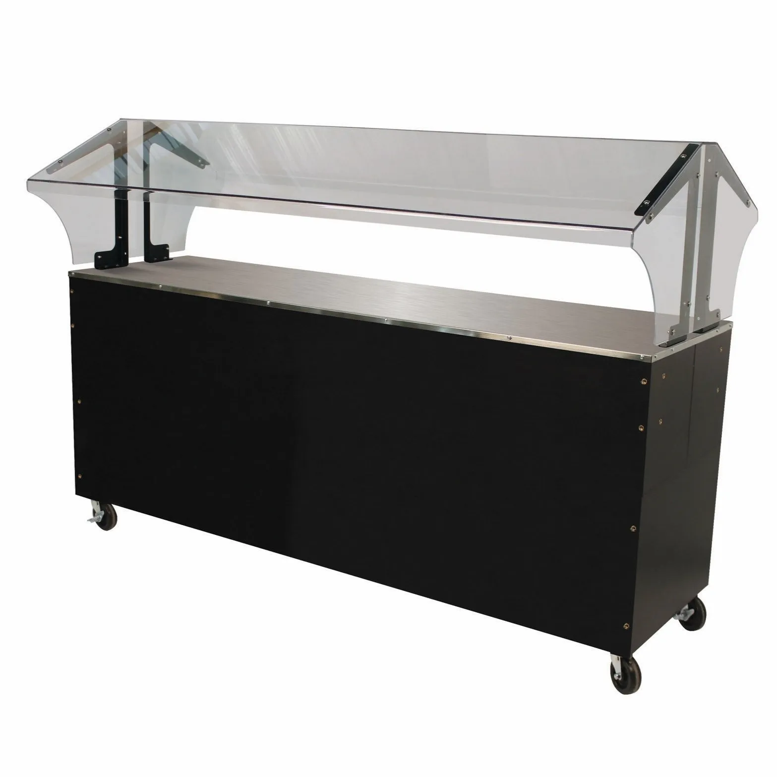 Advance Tabco 78" Portable 5 Pan Buffet Table with Double Sided Sneeze Guard