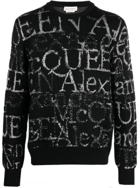 Alexander McQueen logo-print crew-neck jumper