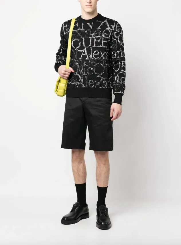 Alexander McQueen logo-print crew-neck jumper