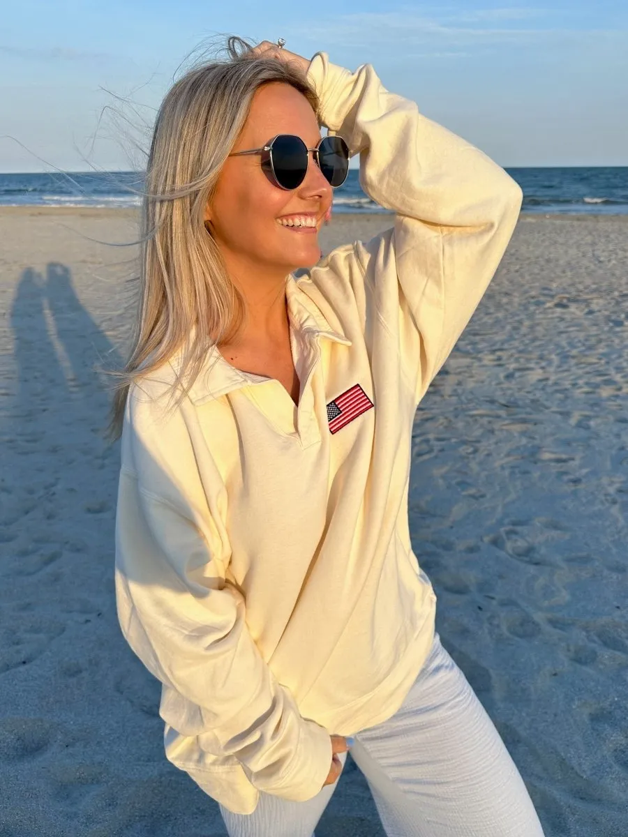 American Flag Coastal Pullover