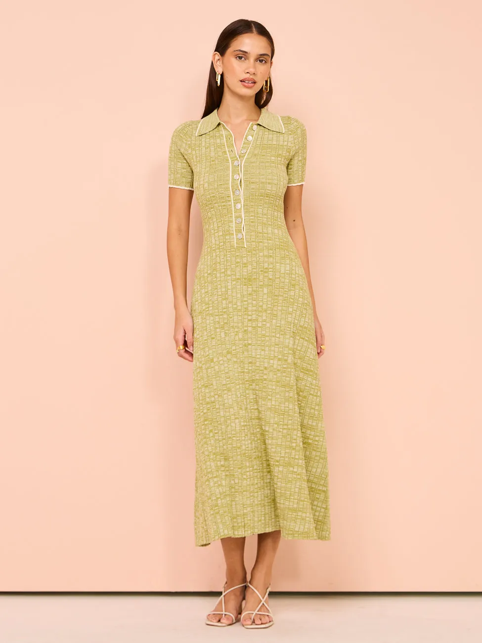 Anna Quan Penelope Dress in Pesto/Silence