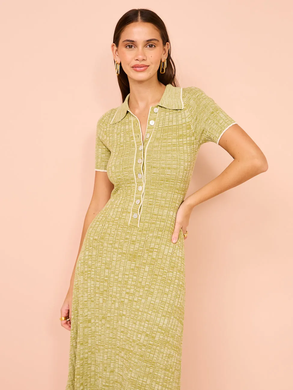 Anna Quan Penelope Dress in Pesto/Silence