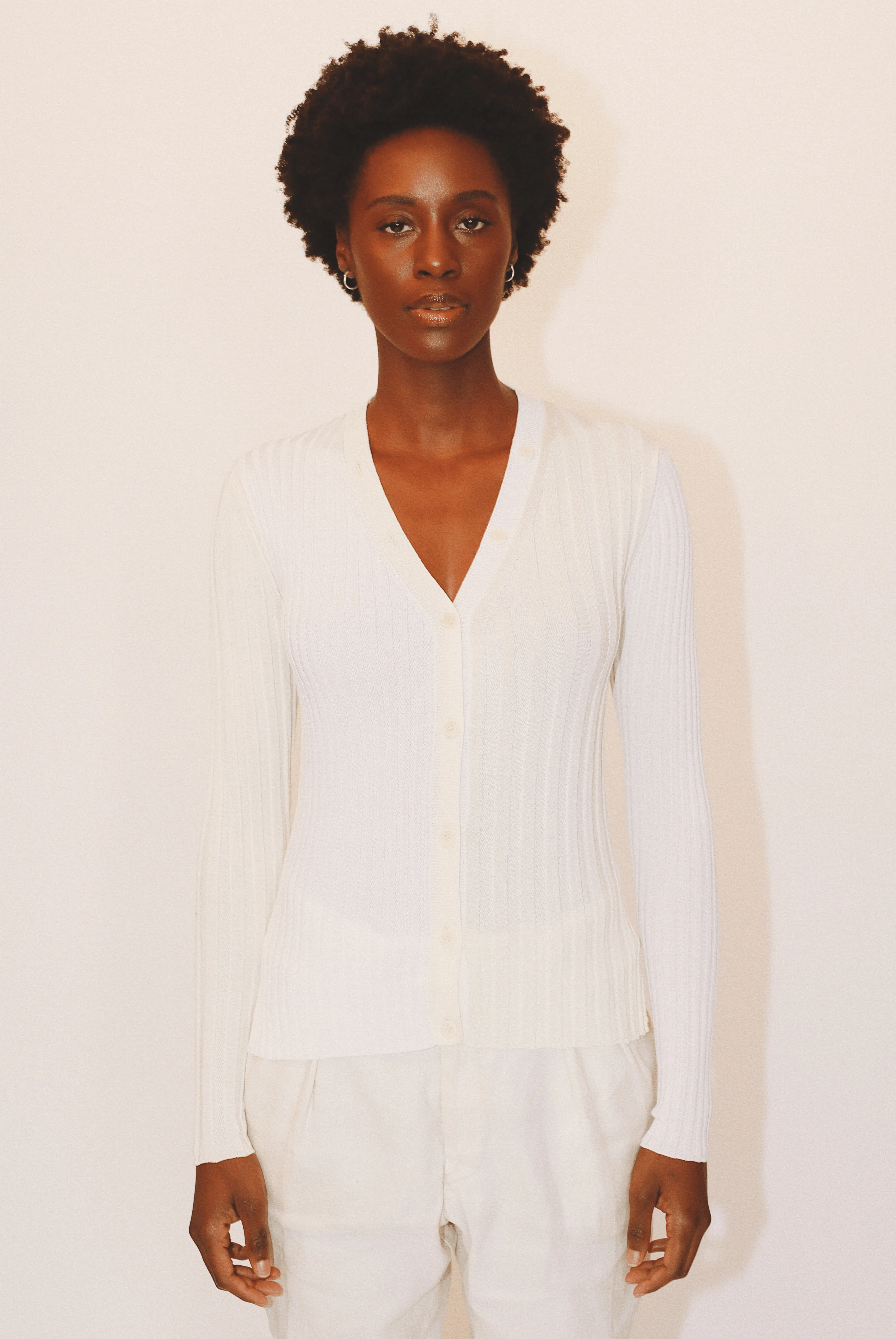 Anna Ribbed Cardigan in Organic Cotton