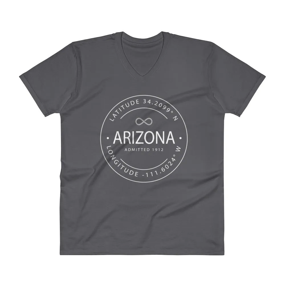 Arizona - V-Neck T-Shirt - Latitude & Longitude