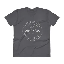 Arkansas - V-Neck T-Shirt - Latitude & Longitude