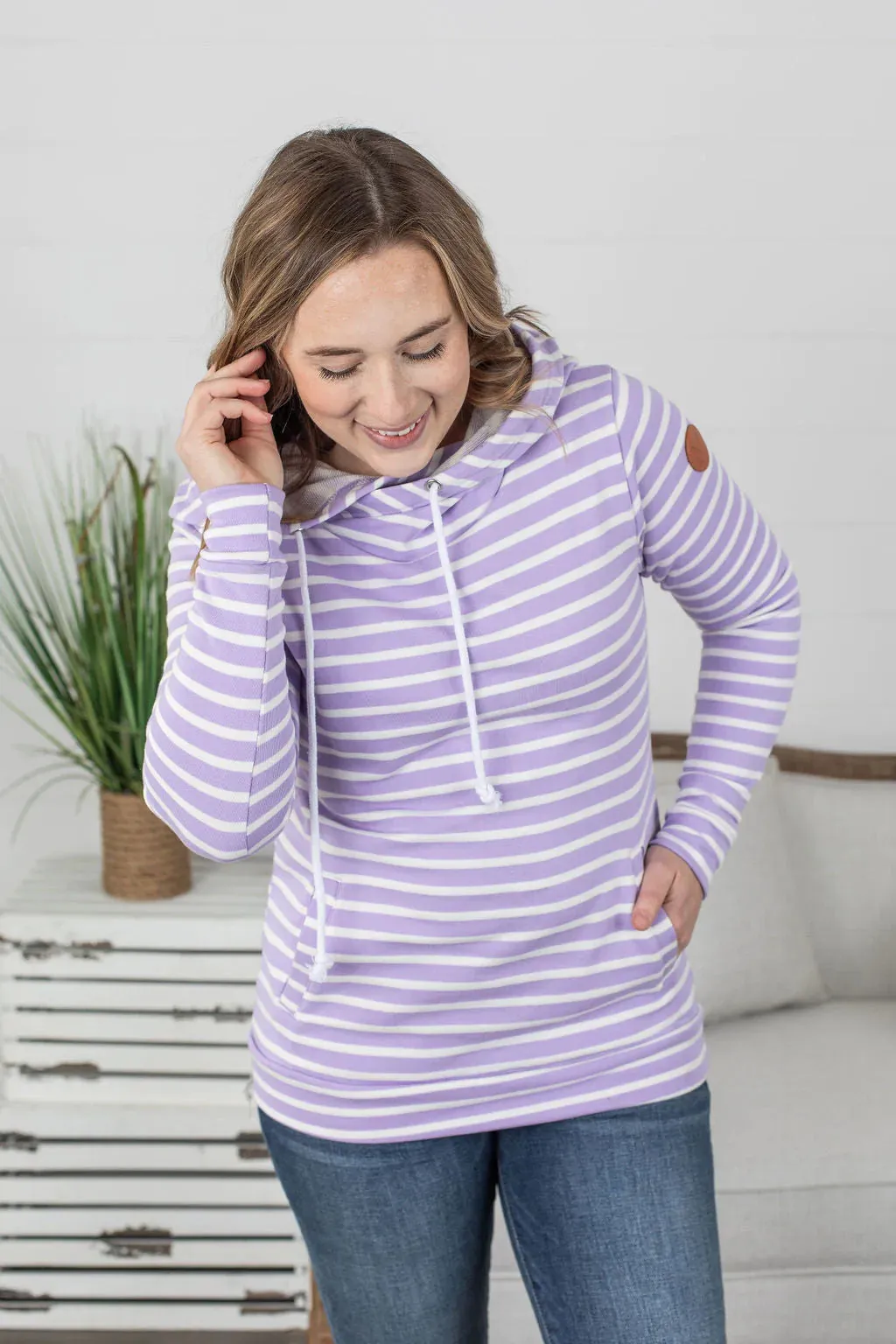 Ashley Lavender Stripe Hoodie