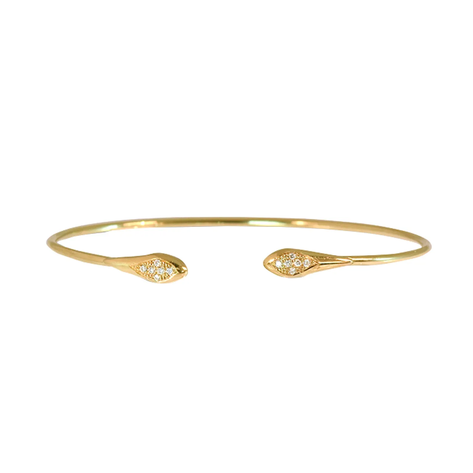 Baby Snake Head Bracelet - Double Diamond