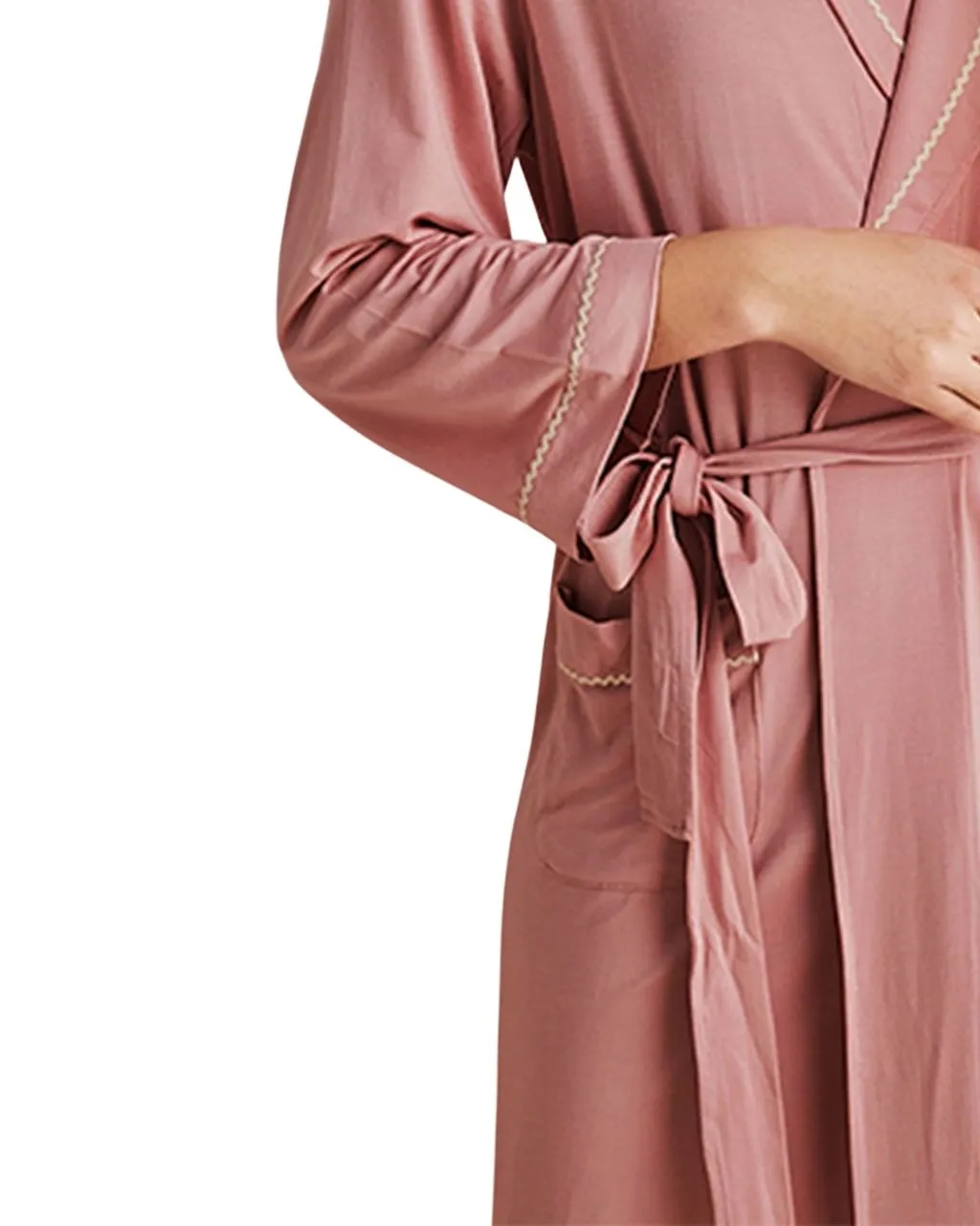 Bamboo Women Pink Dressing Gown - Lightweight Dressing Gown