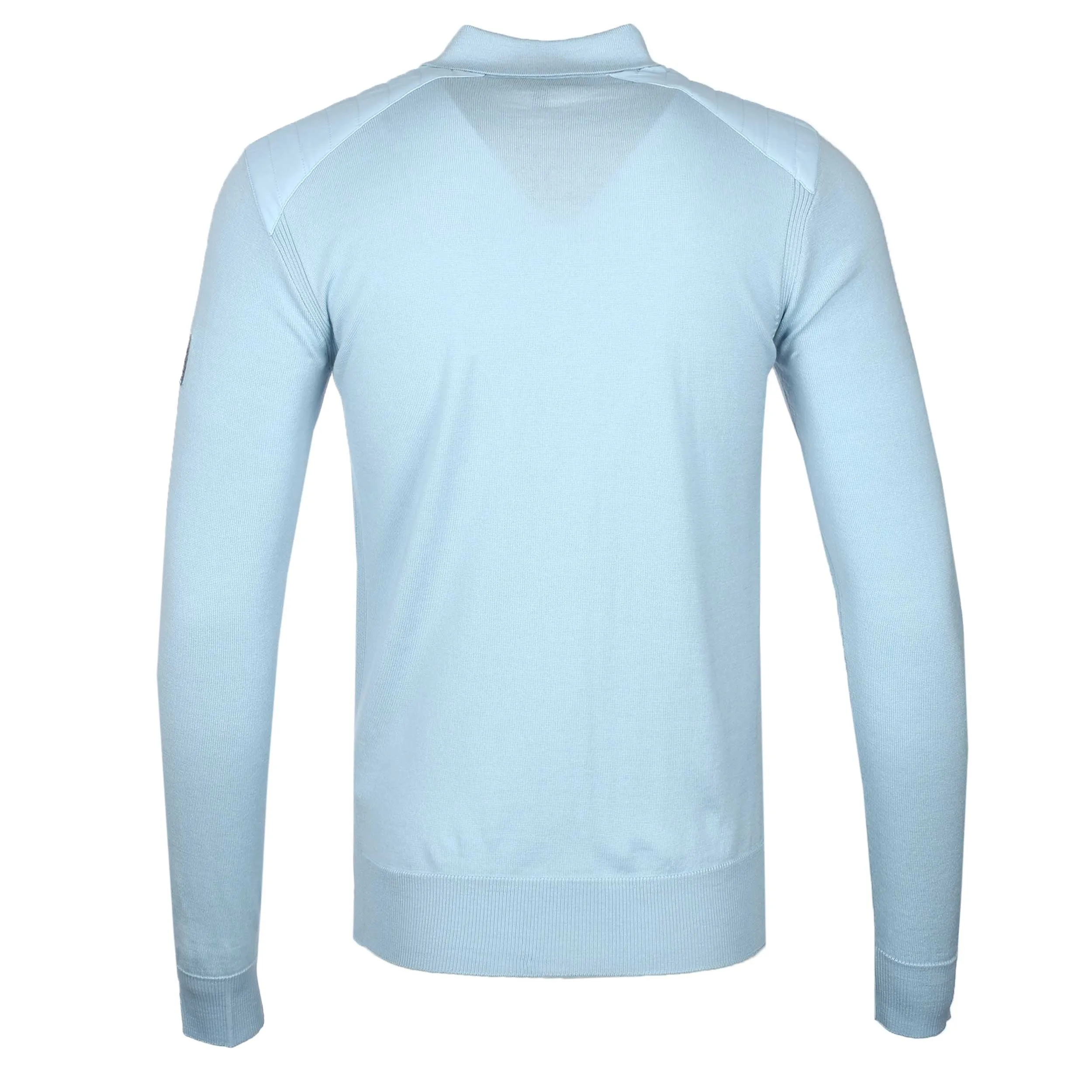 Belstaff Kirk Zip Polo Knitwear in Sky Blue