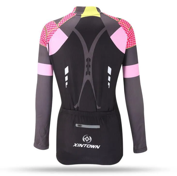 Black Pink Long Sleeve Cycling Jersey Set