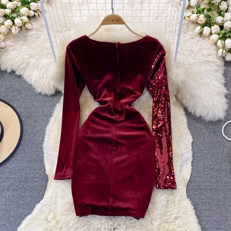 Blisse Velvet Sequin Dress