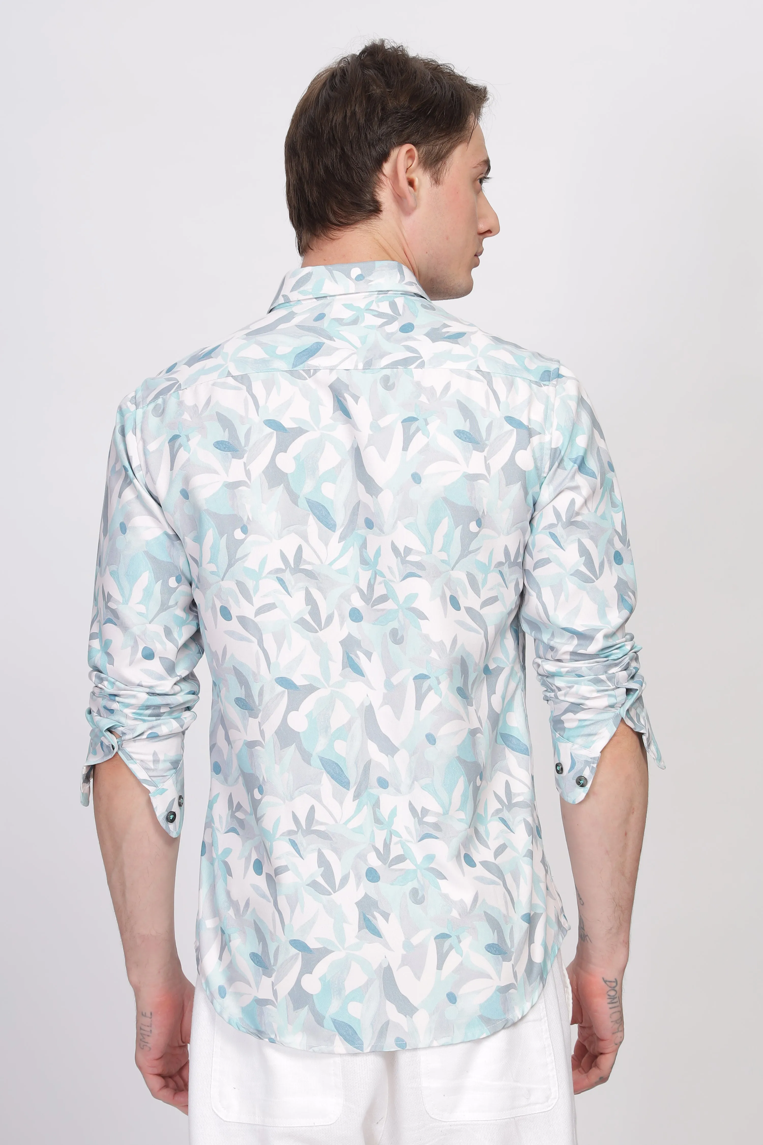 Bloom Sky Blue Printed Shirt