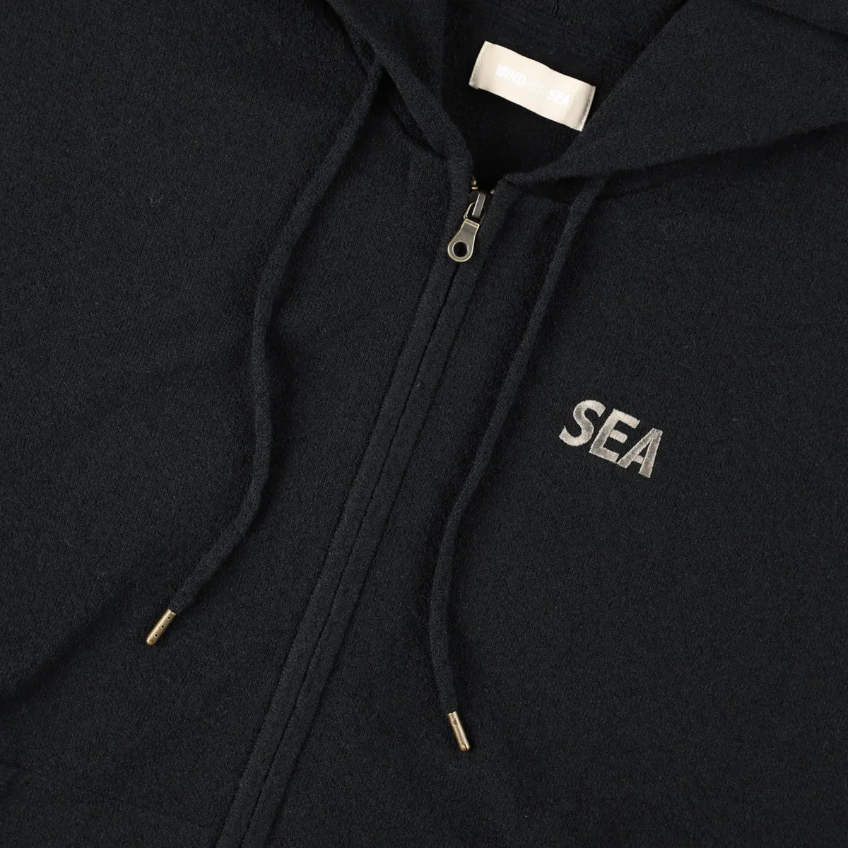 Bouclet Zip-up Hooded Sweatshirt / BLACK