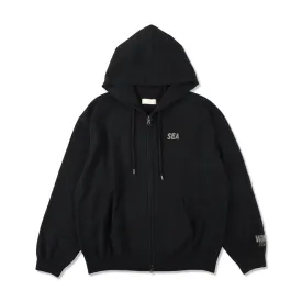 Bouclet Zip-up Hooded Sweatshirt / BLACK