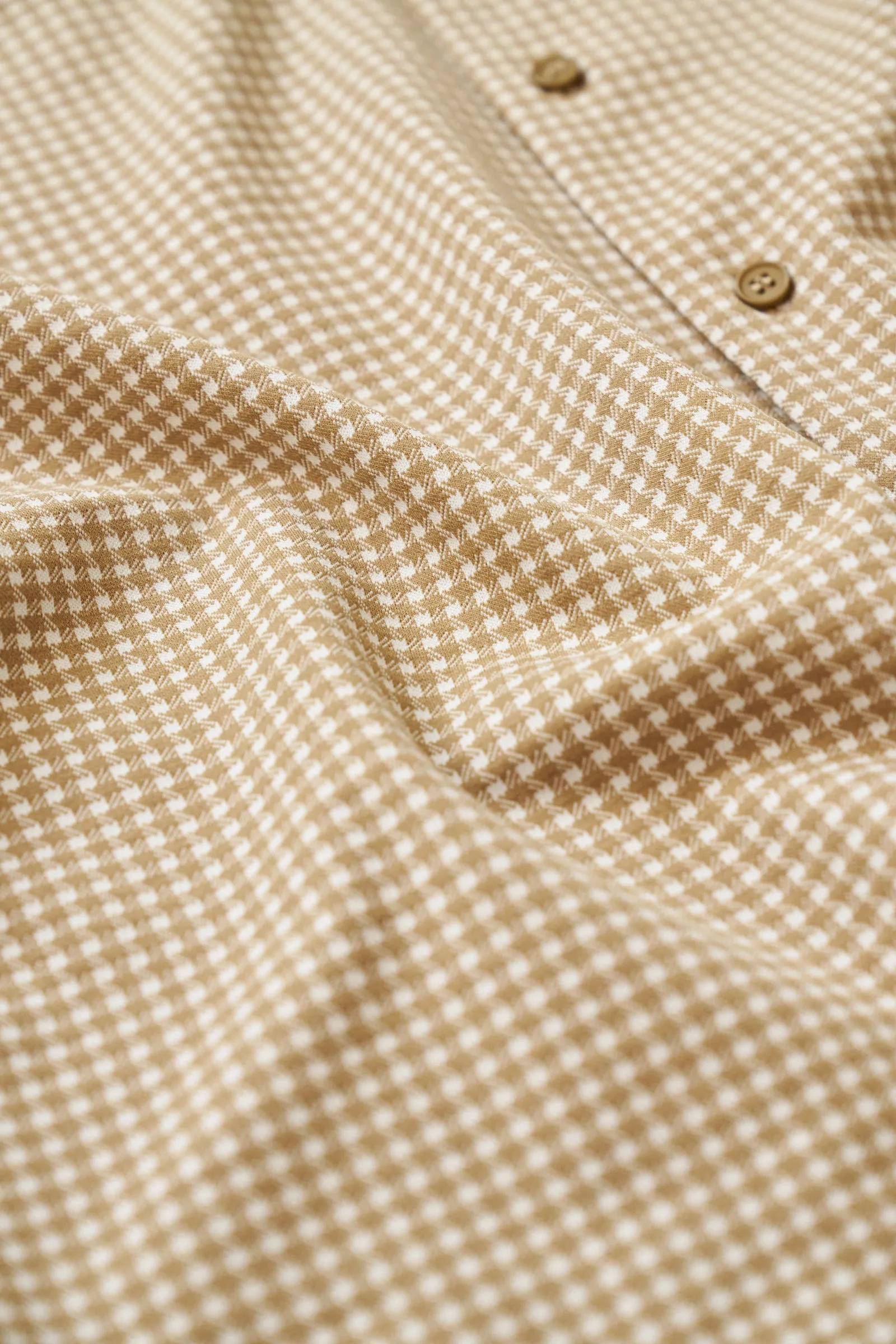 bound Beige Dogtooth Jacquard Cuban Shirt