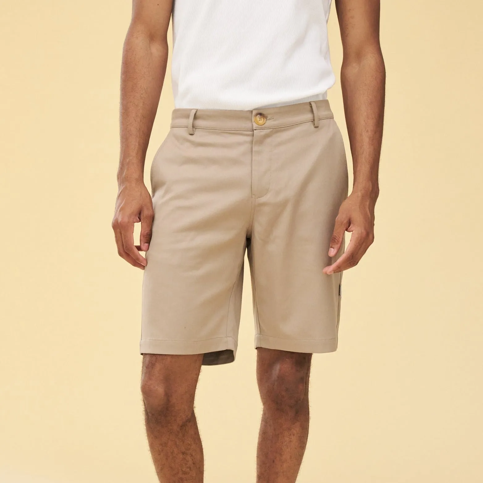 bound Tailored Smart Shorts - Beige