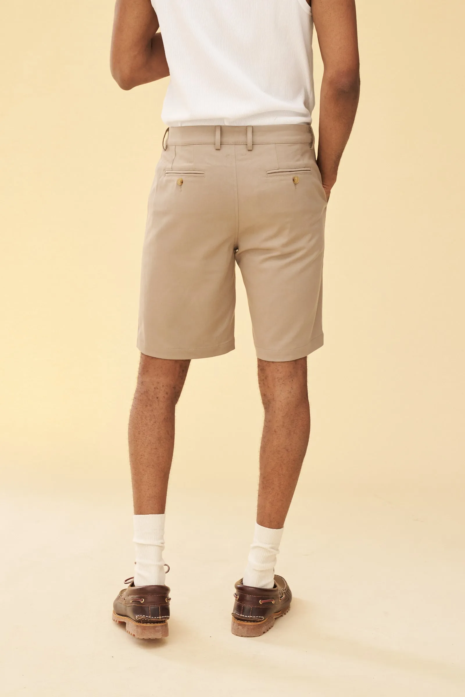 bound Tailored Smart Shorts - Beige