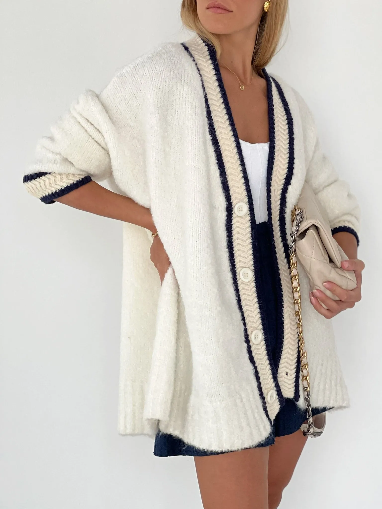 Boyfriend Oversized Cardigan | Cream