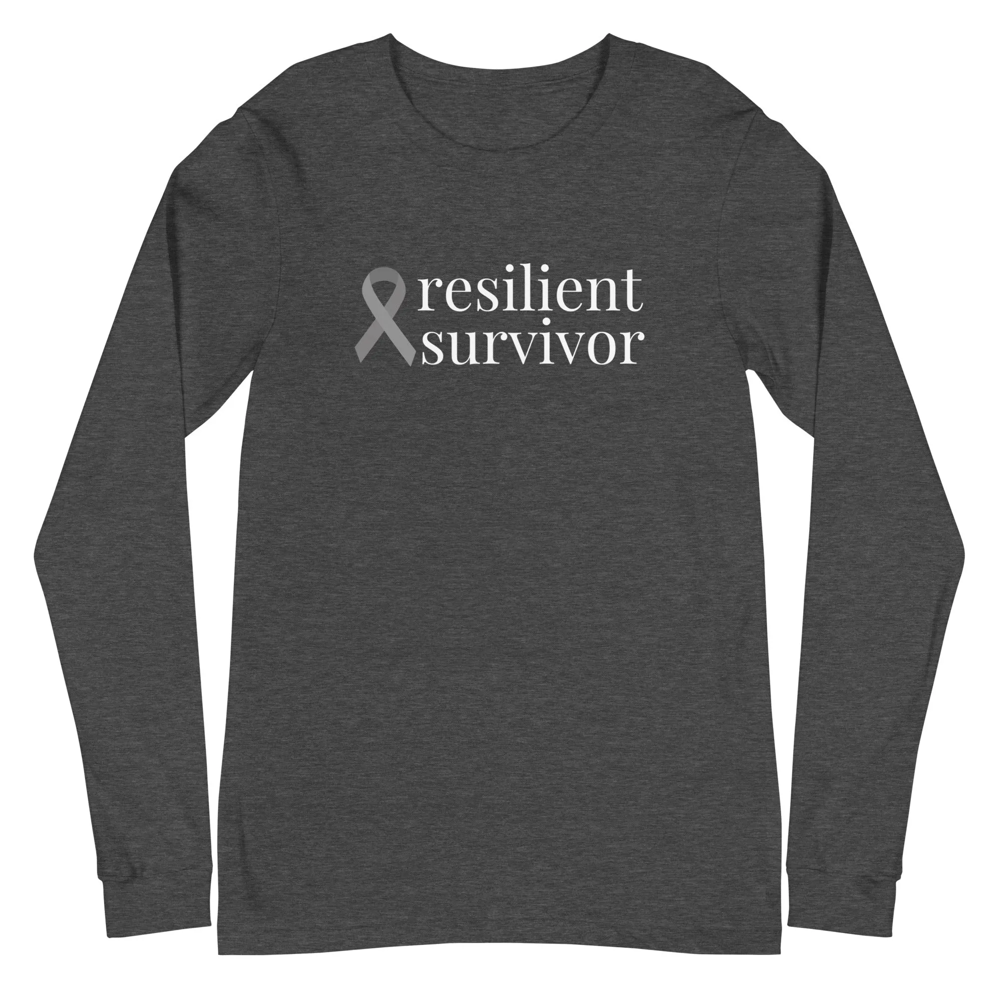 Brain Cancer "resilient survivor" Long Sleeve Tee (Several Colors Available)