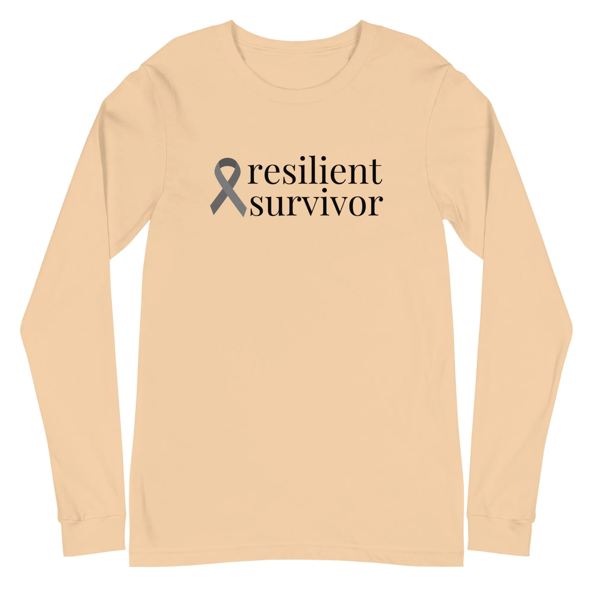 Brain Cancer "resilient survivor" Long Sleeve Tee (Several Colors Available)