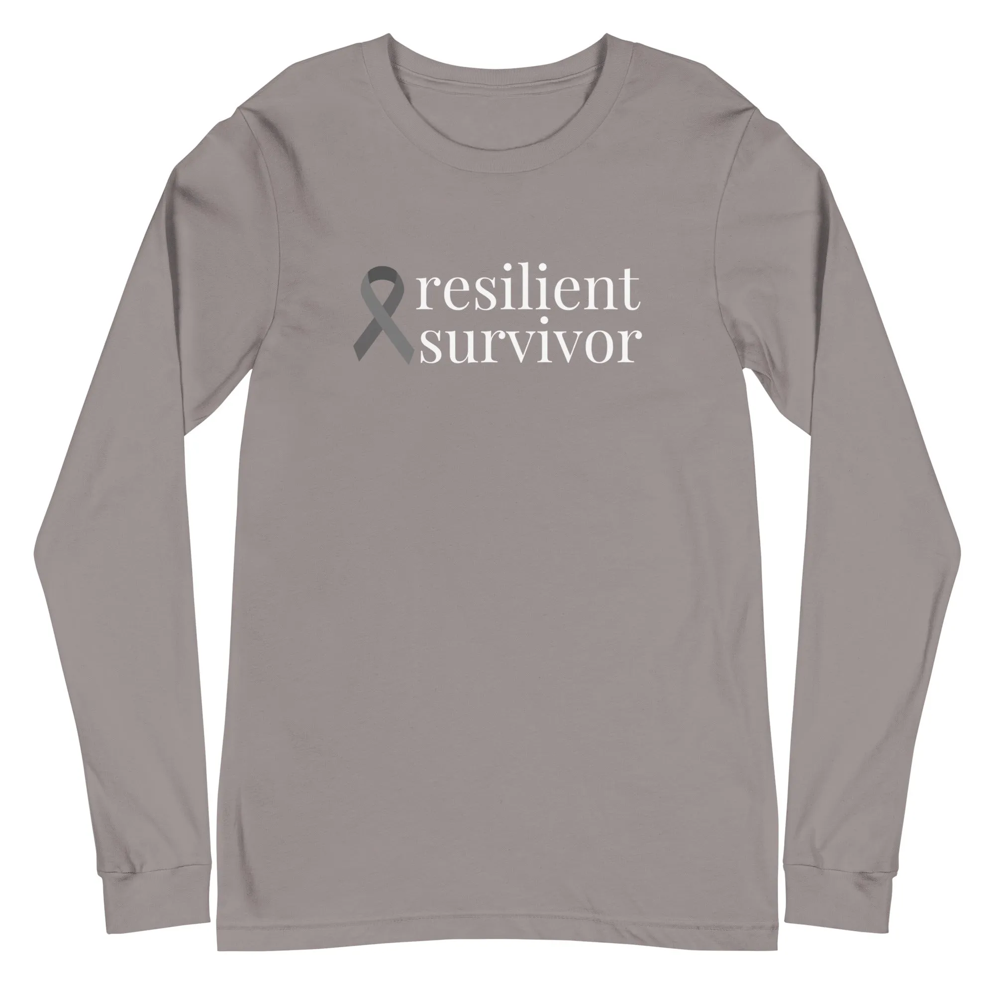 Brain Cancer "resilient survivor" Long Sleeve Tee (Several Colors Available)