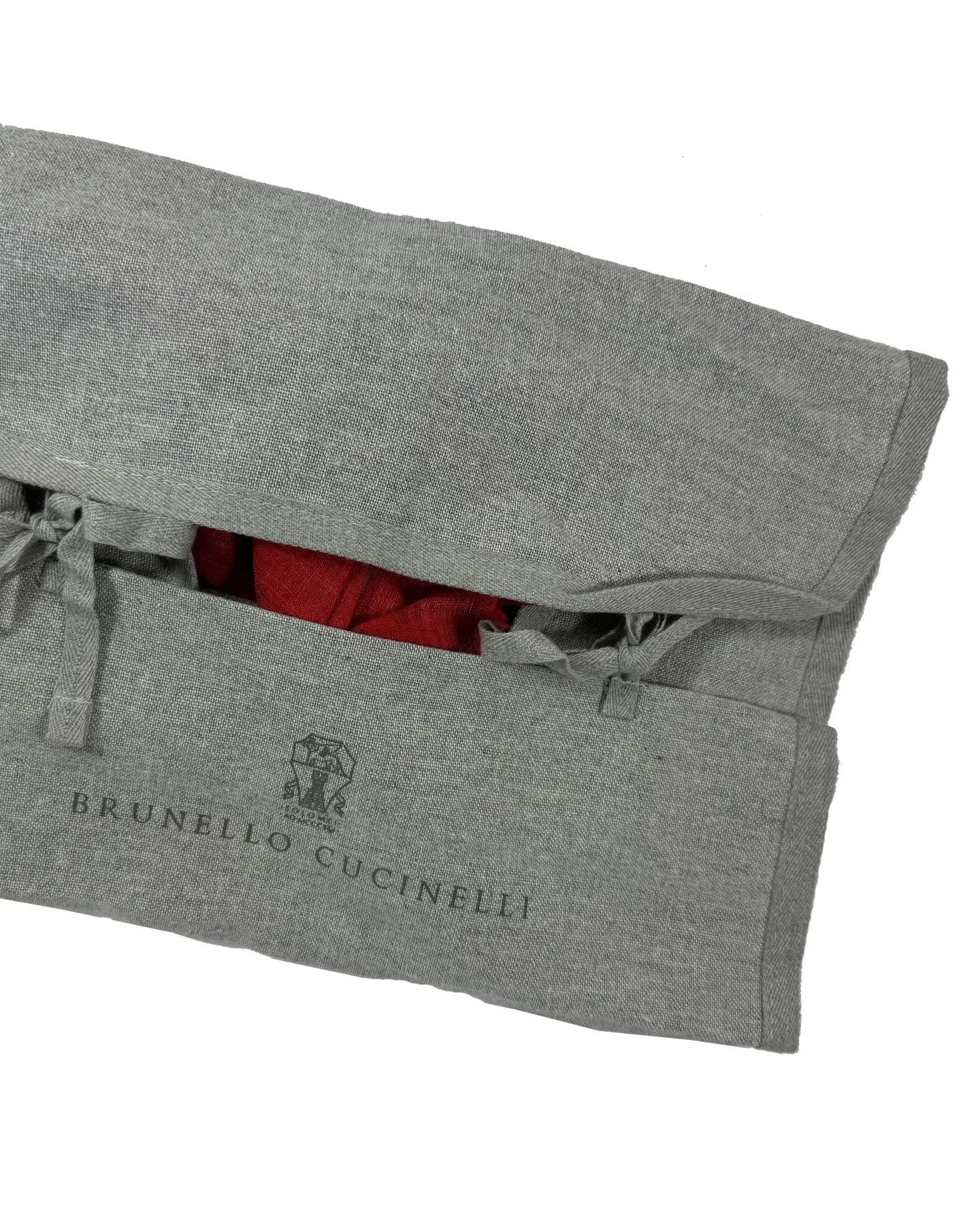 Brunello Cucinelli Linen Scarf Fire Red Design - Men SALE