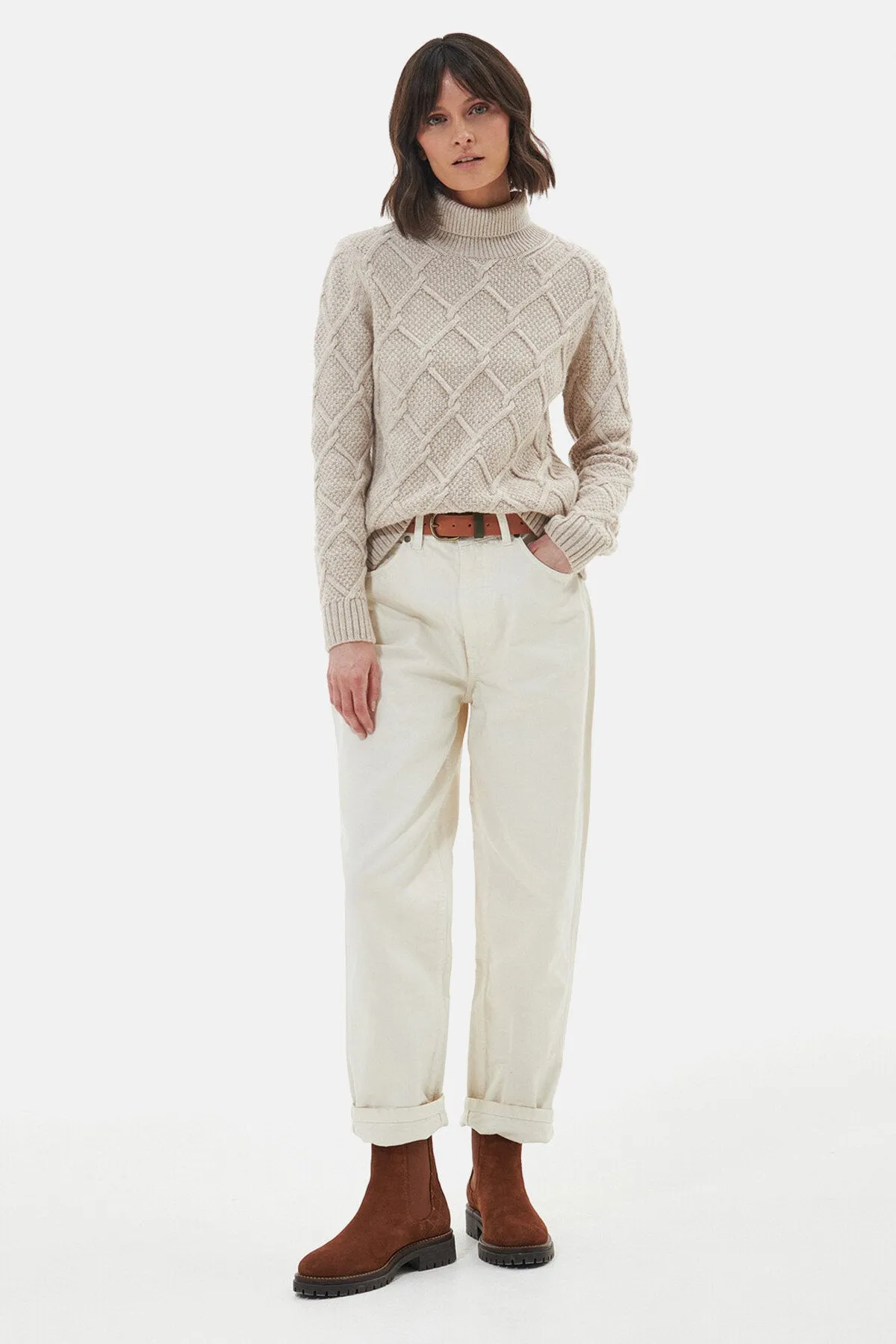 Burne Roll Neck Knit Sweatshirt