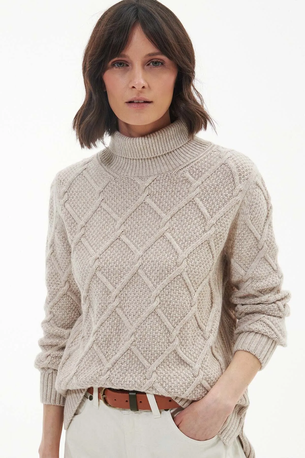 Burne Roll Neck Knit Sweatshirt