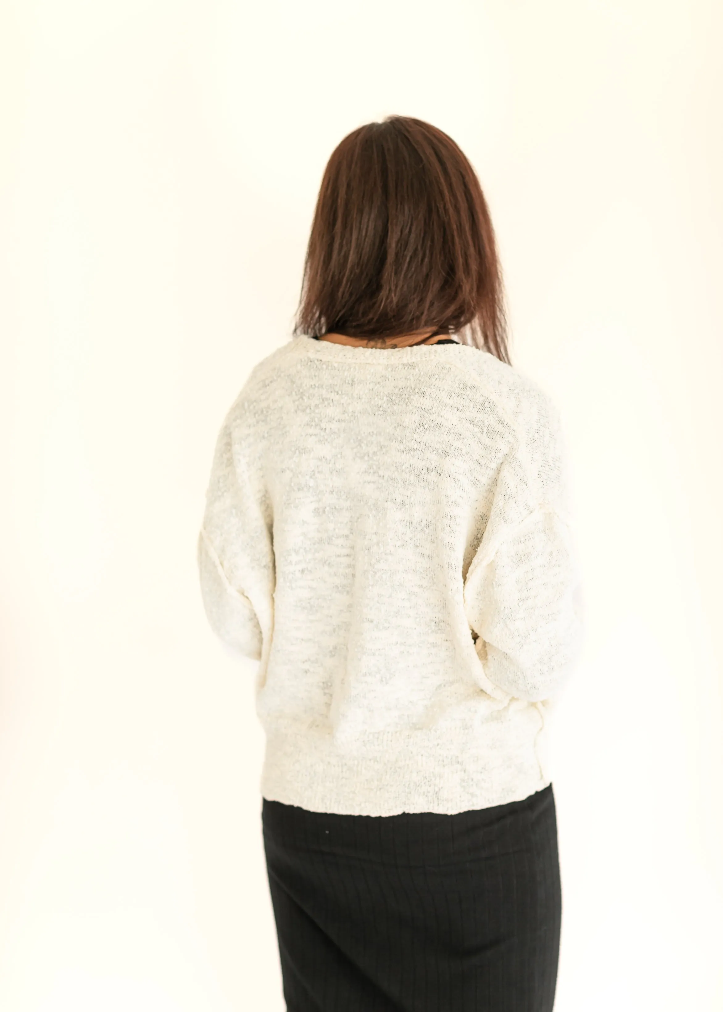 Button Front Drop Shoulder Cardigan