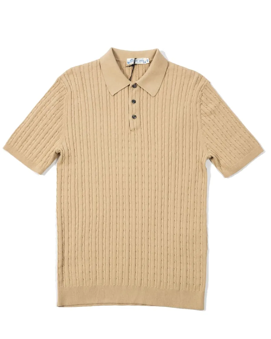 Cable Knitted Polo Shirt